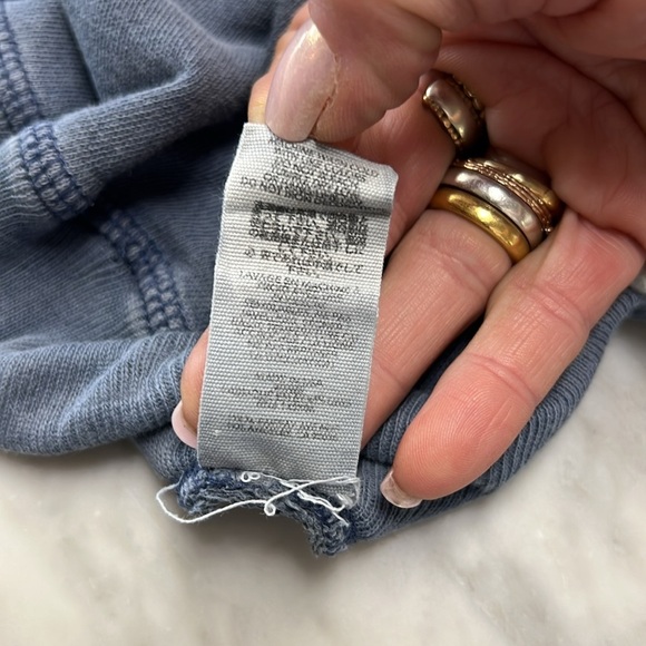 The Great. Washed Blue Cropped Drawstring Sweatpant  Star Embroidery Size 0/XS - Picture 9 of 9